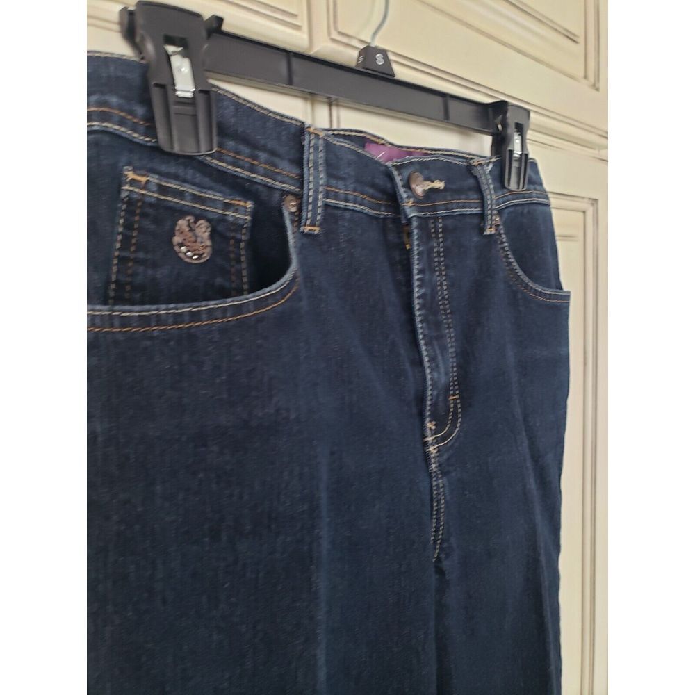 Vtg Gloria Vanderbilt Amanda Jeans Sz 6‎ Average Highwaist Blue Faux Rhinestones - Picture 3 of 10